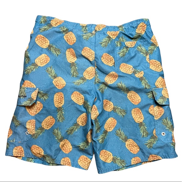 BEVERLY HILLS POLO CLUB Blue Pineapple Bathing Suit Medium - Picture 4 of 4